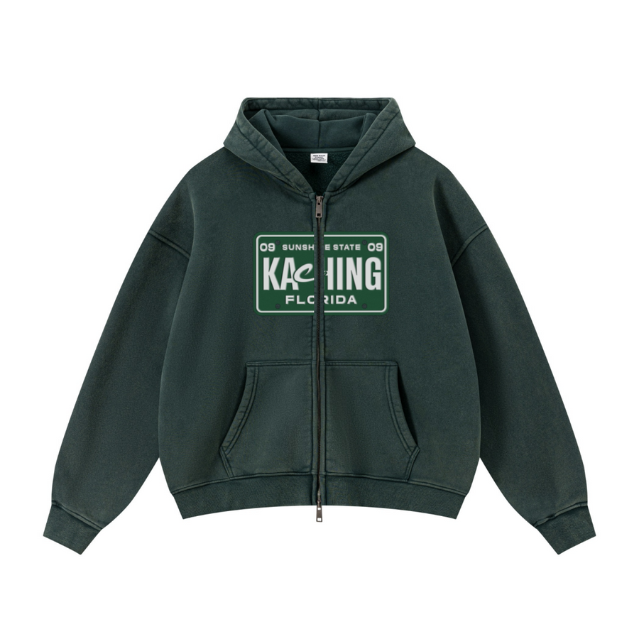 KACHING (Florida) Boxy Fit Zip Hoodie