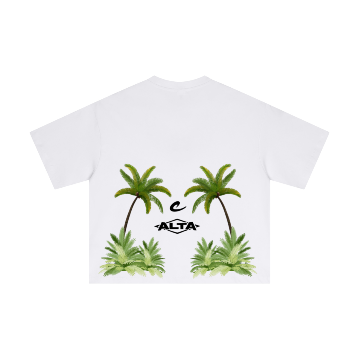 230GSM Men's Combed Cotton Plain Knit Boxy T-Shirt White