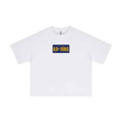230GSM Men's Combed Cotton Plain Knit Boxy T-Shirt White