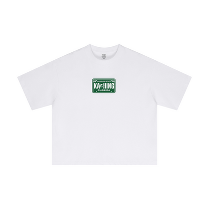 230GSM Men's Combed Cotton Plain Knit Boxy T-Shirt White