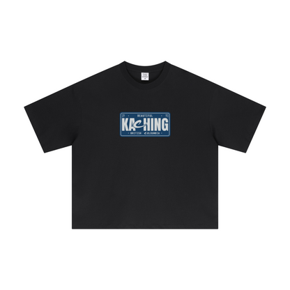230GSM Men's Combed Cotton Plain Knit Boxy T-Shirt Black