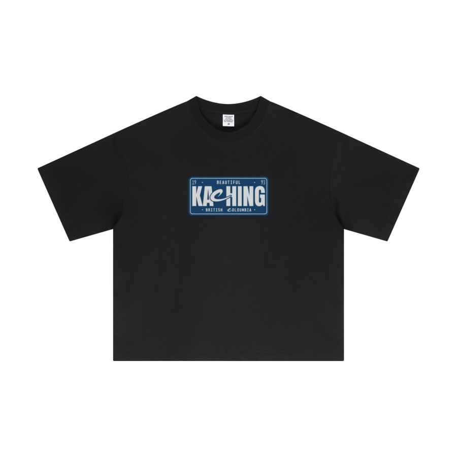 230GSM Men's Combed Cotton Plain Knit Boxy T-Shirt Black