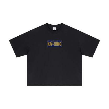 230GSM Men's Combed Cotton Plain Knit Boxy T-Shirt Black