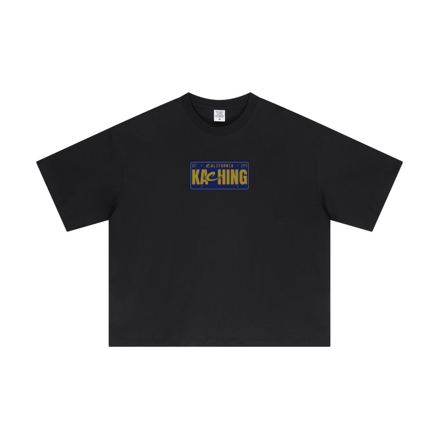 230GSM Men's Combed Cotton Plain Knit Boxy T-Shirt Black