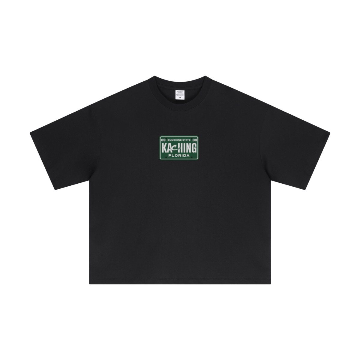 230GSM Men's Combed Cotton Plain Knit Boxy T-Shirt Black