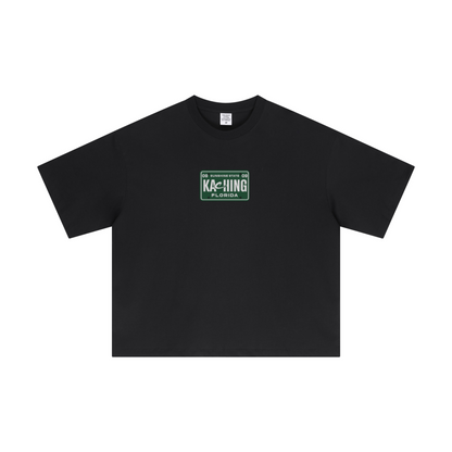230GSM Men's Combed Cotton Plain Knit Boxy T-Shirt Black