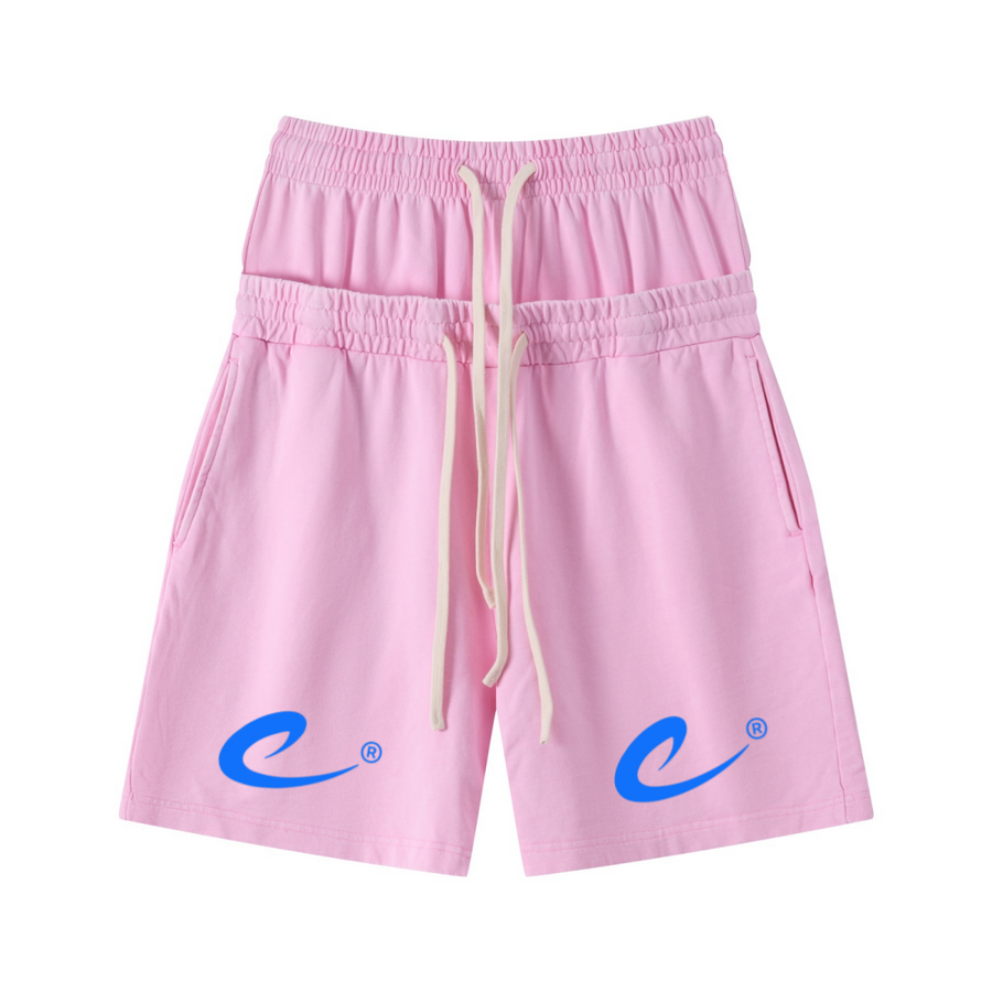 ZEMI Snow Wash Relaxed Shorts (Blue Print)