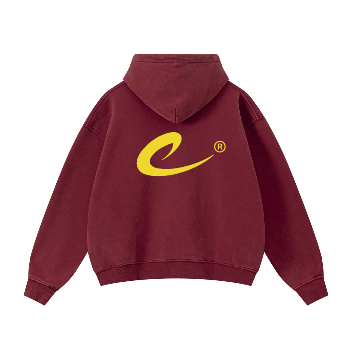 400GSM Unisex Vintage-Wash Boxy-Fit Zip-Up Hoodie Vintage Red