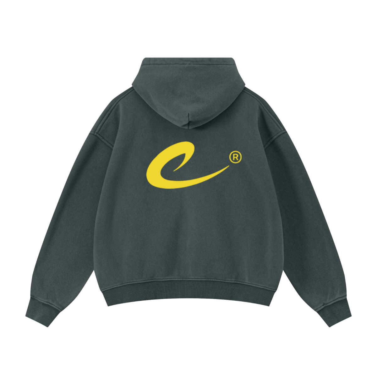400GSM Unisex Vintage-Wash Boxy-Fit Zip-Up Hoodie Vintage Moss Green