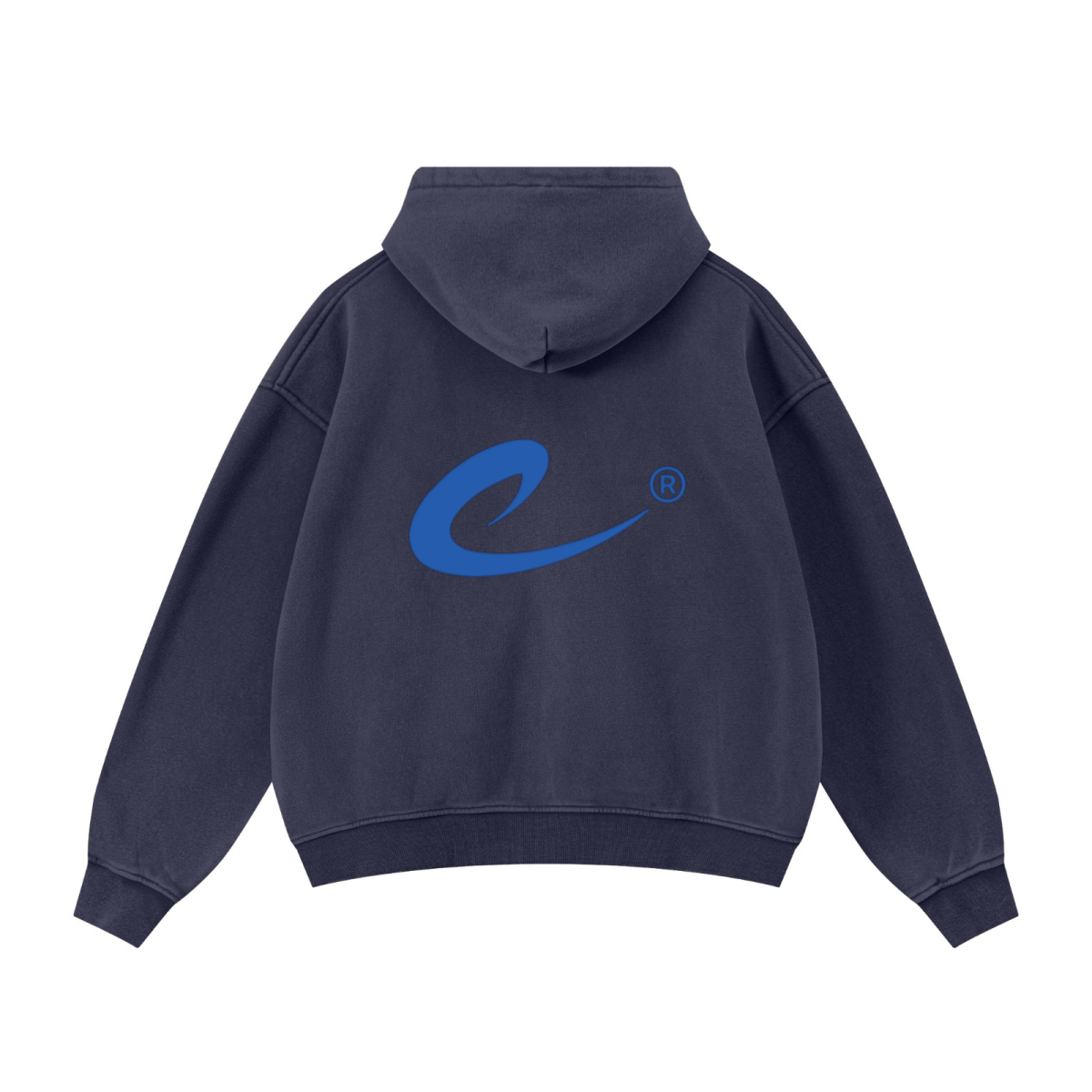 400GSM Unisex Vintage-Wash Boxy-Fit Zip-Up Hoodie Vintage Royal Blue