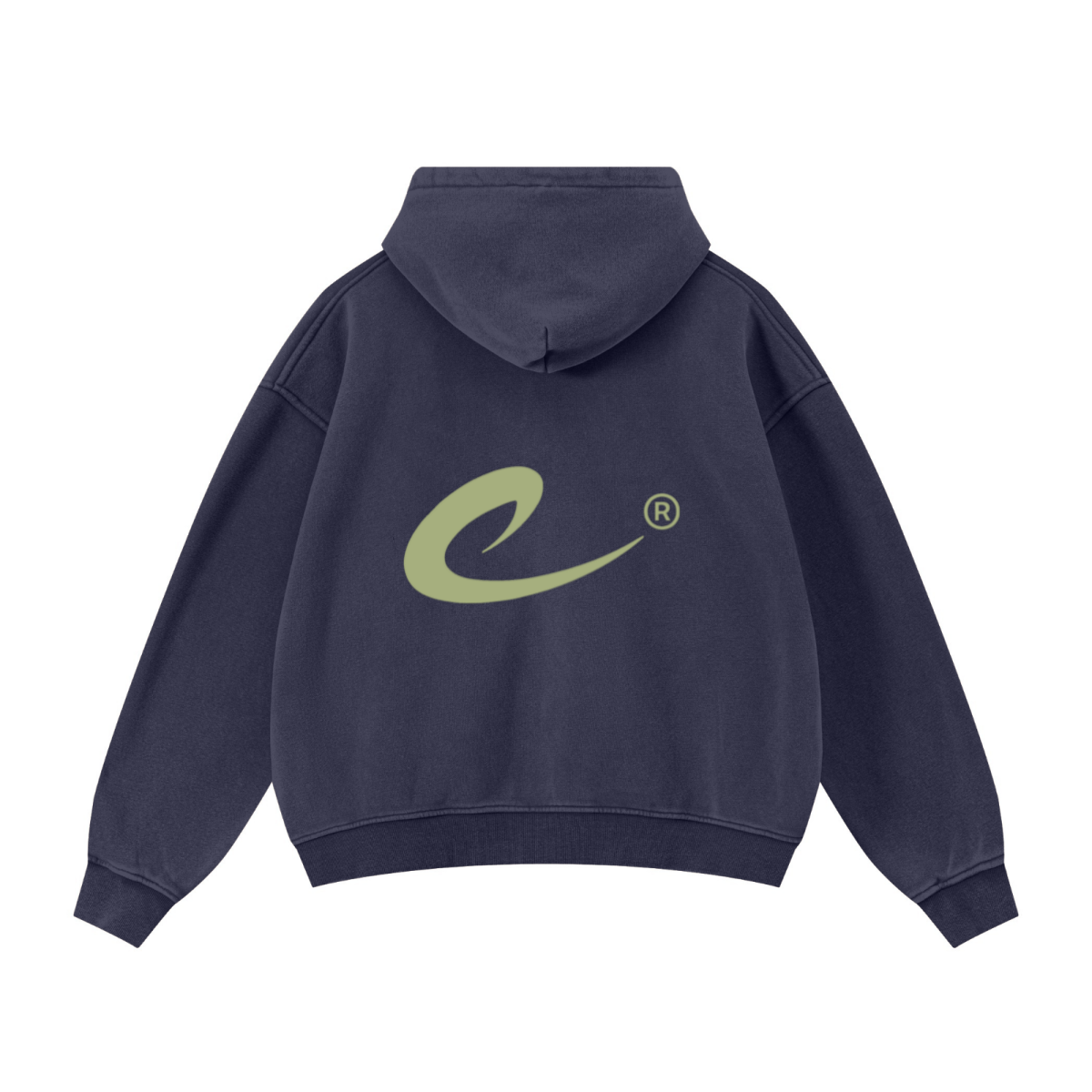 400GSM Unisex Vintage-Wash Boxy-Fit Zip-Up Hoodie Vintage Royal Blue