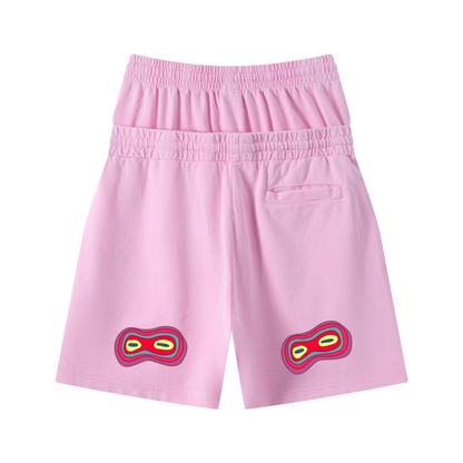 320GSM Heavyweight Cotton Slub Snow Wash Relaxed Fit Shorts Vintage Peach Pink
