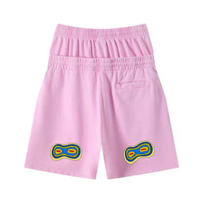 320GSM Heavyweight Cotton Slub Snow Wash Relaxed Fit Shorts Vintage Peach Pink