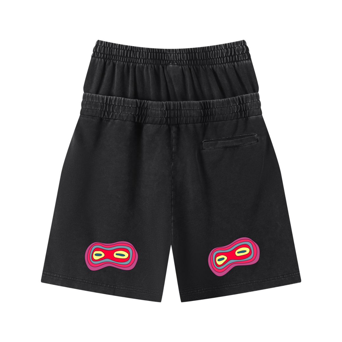 320GSM Heavyweight Cotton Slub Snow Wash Relaxed Fit Shorts Vintage Black