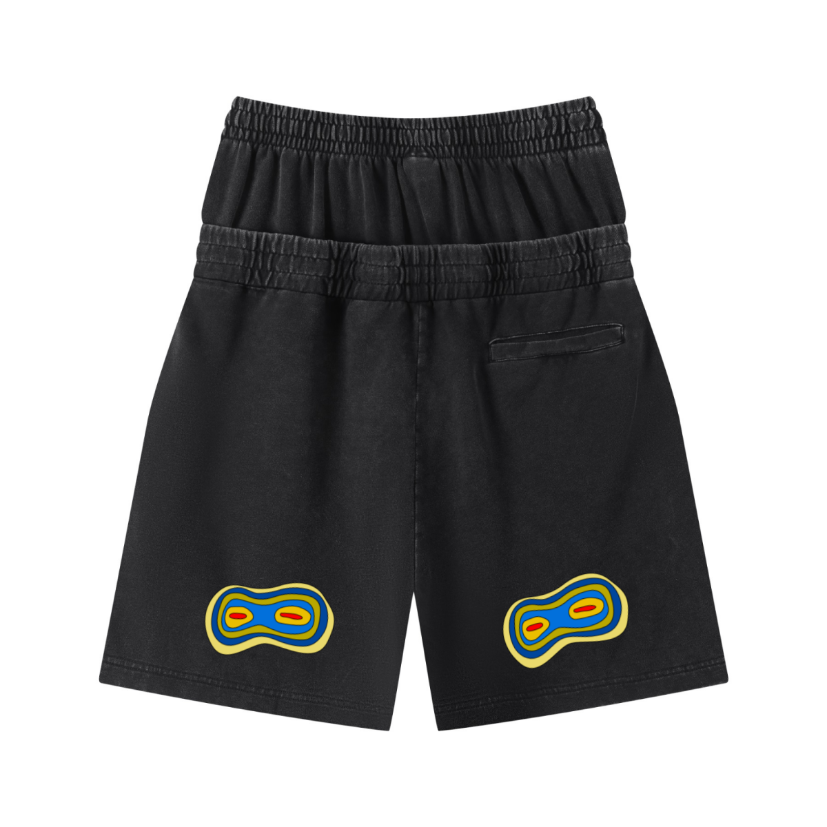 320GSM Heavyweight Cotton Slub Snow Wash Relaxed Fit Shorts Vintage Black