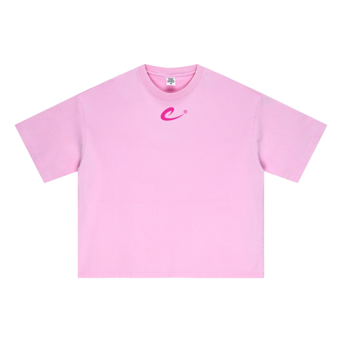 285GSM Unisex Boxy-Fit Distressed Fried-Color Snow-Wash Loose T-shirt Vintage Peach Pink