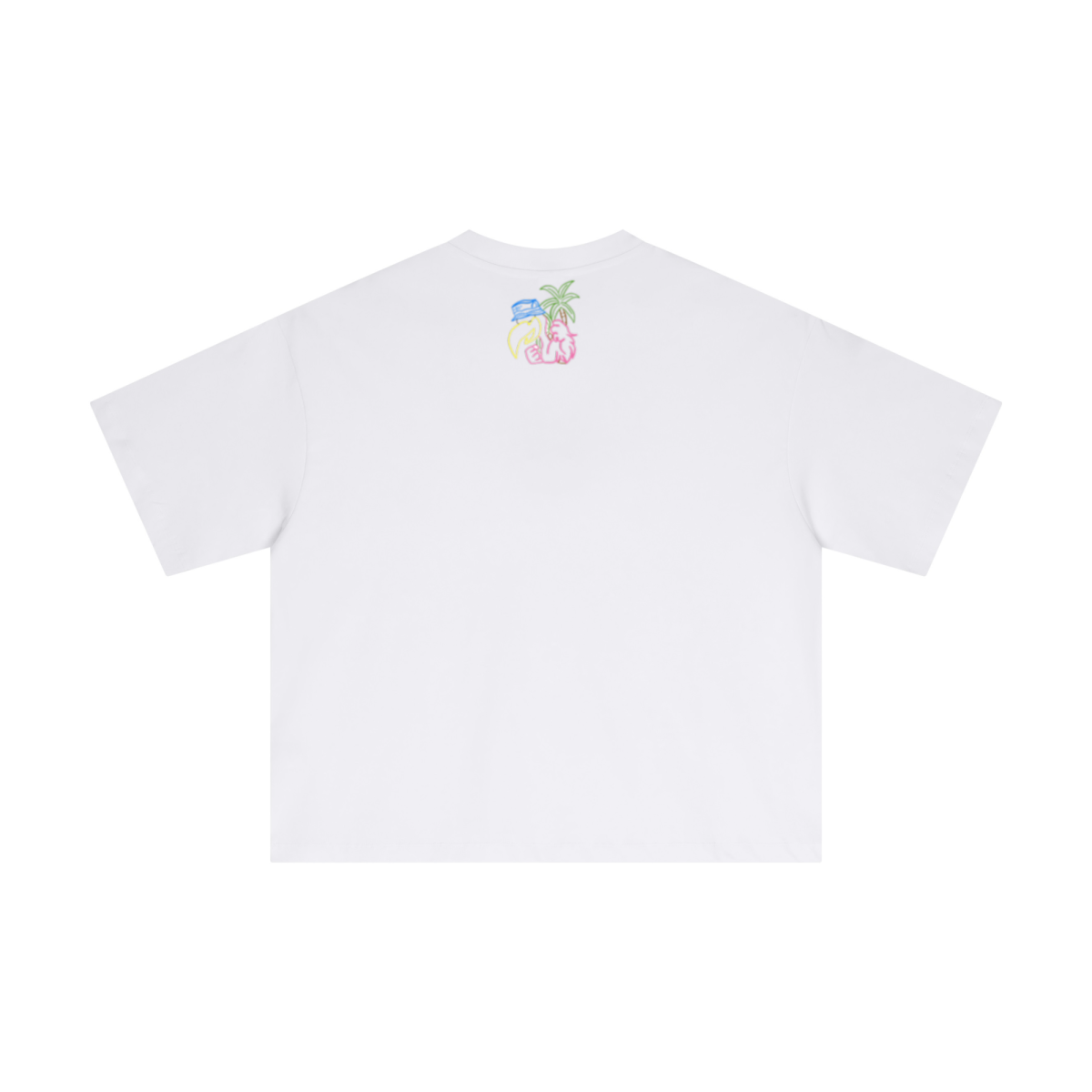 230GSM Men's Combed Cotton Plain Knit Boxy T-Shirt White