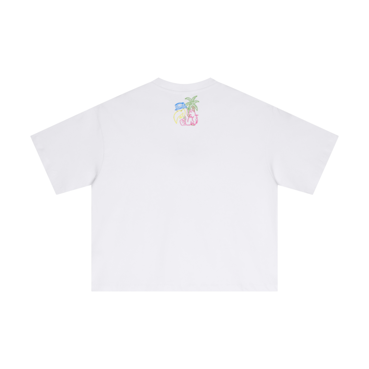 230GSM Men's Combed Cotton Plain Knit Boxy T-Shirt White